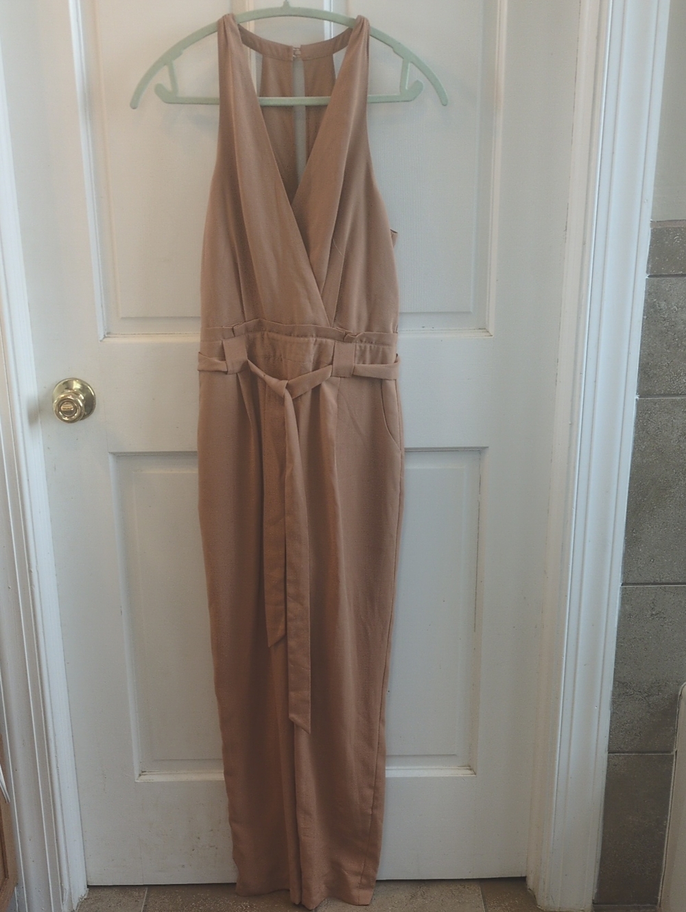 Lulus Sleeveless V-Neck Belted Jumpsuit